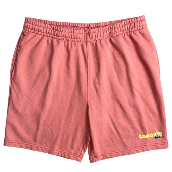 NWT Lacoste Sweat Shorts Salmon Pink Men's Size 2XL - 7 8" Inseam - Picture 1 of 6